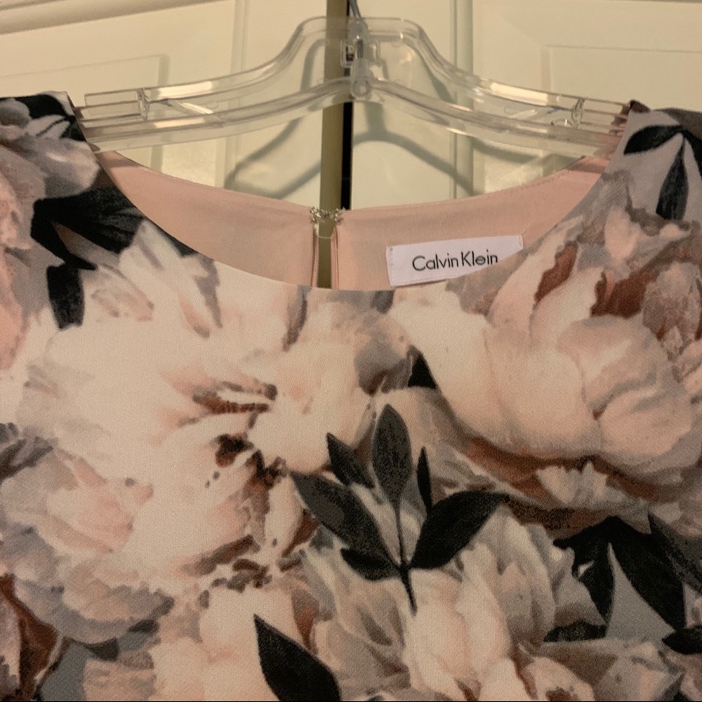 Calvin Klein pink and black floral sheath dress - Picture 3 of 5
